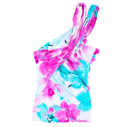 Versace Jeans Couture Pink & Turquoise Floral Halter Top
