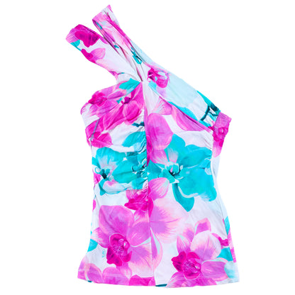 Versace Jeans Couture Pink & Turquoise Floral Halter Top