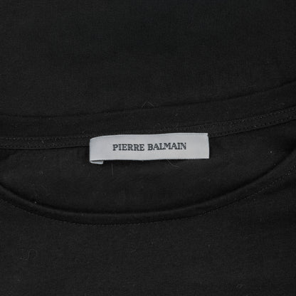 Pierre Balmain Black PB Monogram Gold Button Sleeveless Top
