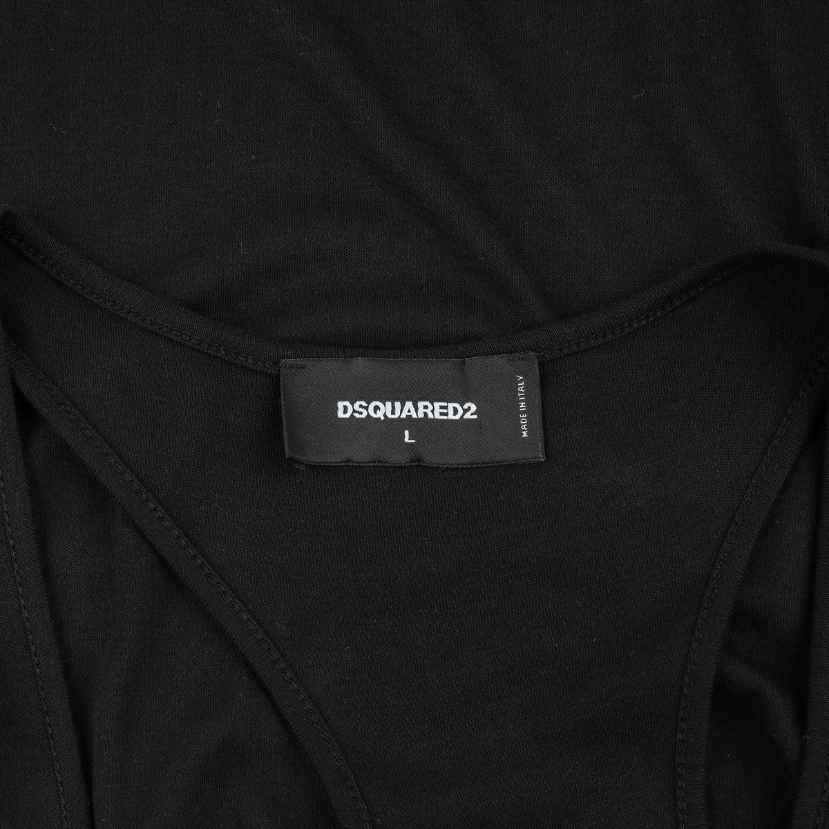 DSQUARED2 Black Racerback Mini Dress with Logo Zipper Detail