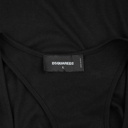 DSQUARED2 Black Racerback Mini Dress with Logo Zipper Detail