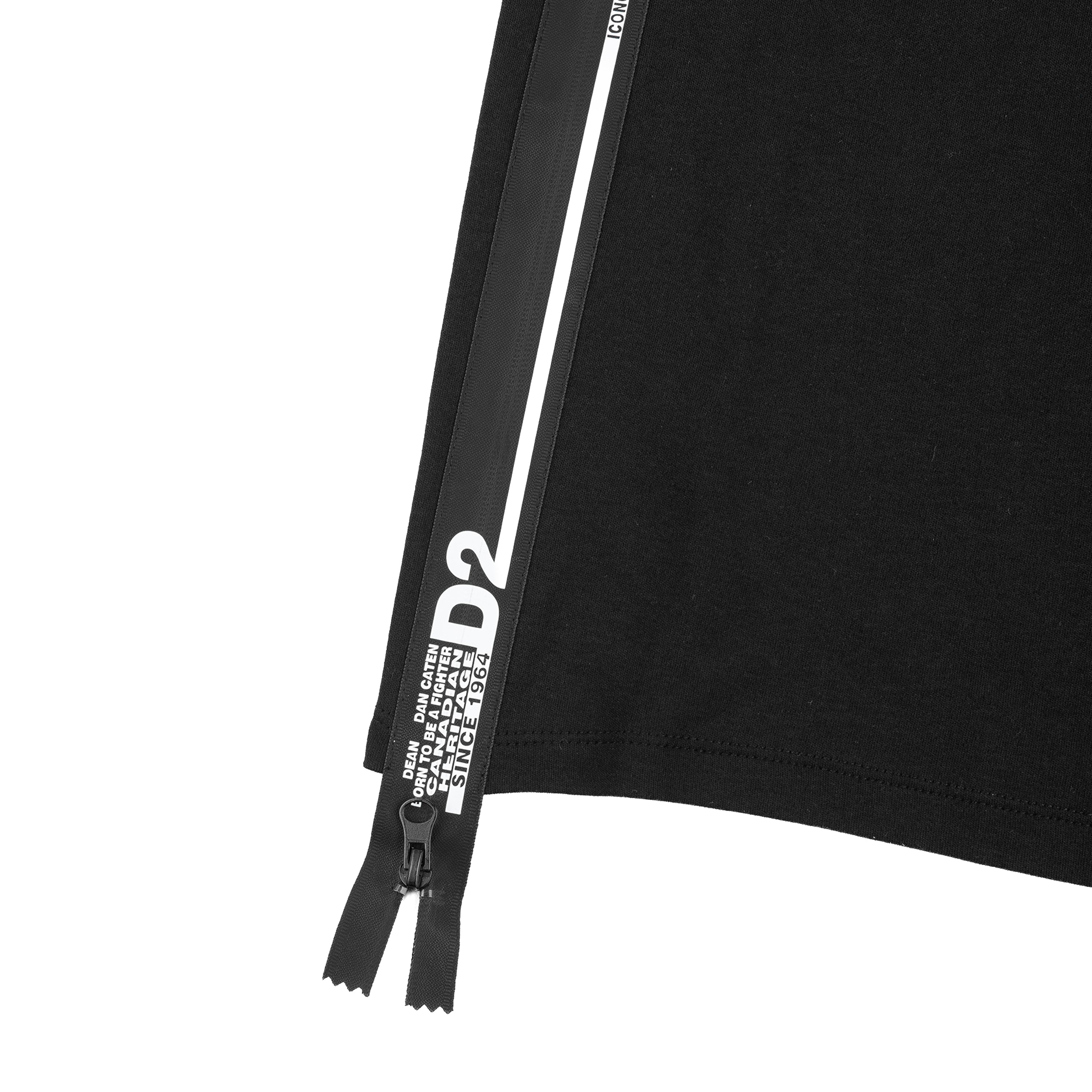 DSQUARED2 Black Racerback Mini Dress with Logo Zipper Detail