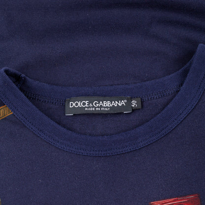 Dolce & Gabbana Military Medals Print Navy T-Shirt