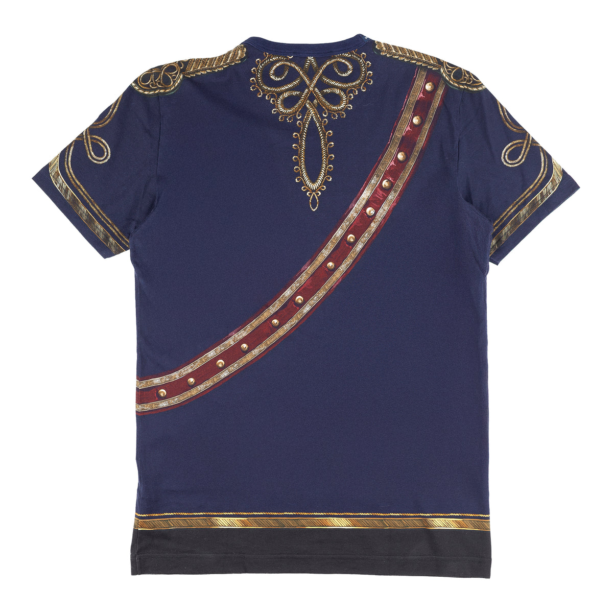 Dolce & Gabbana Military Medals Print Navy T-Shirt