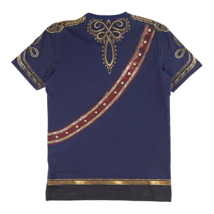 Dolce & Gabbana Military Medals Print Navy T-Shirt