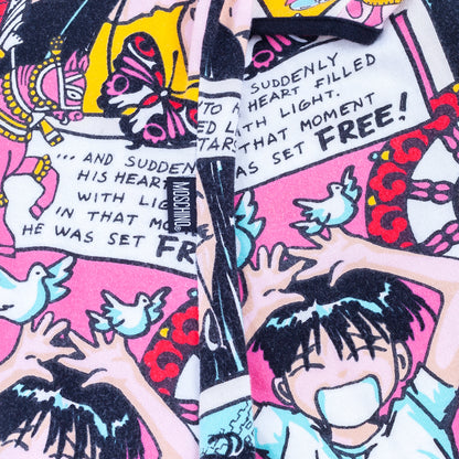 Moschino Jeans Multicolor Manga Comic Print Sleeveless Mini Dress