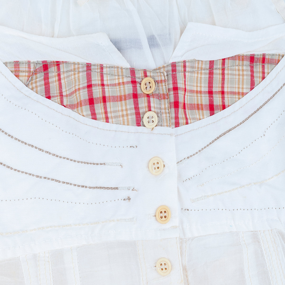 Marithé François Girbaud White Corset Button-Up Camisole Top