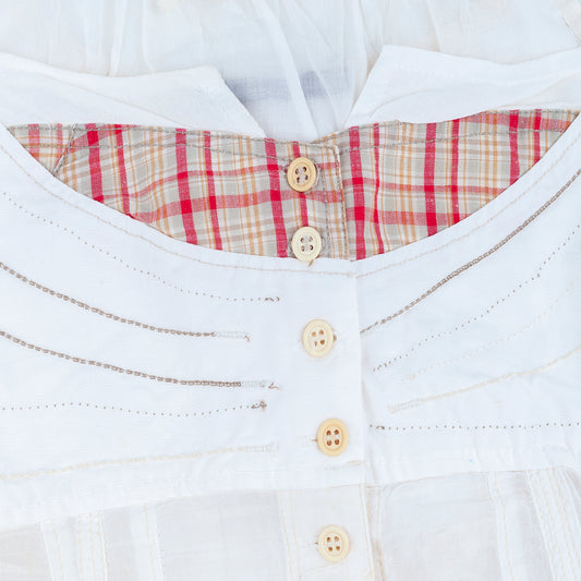 Marithé François Girbaud White Corset Button-Up Camisole Top