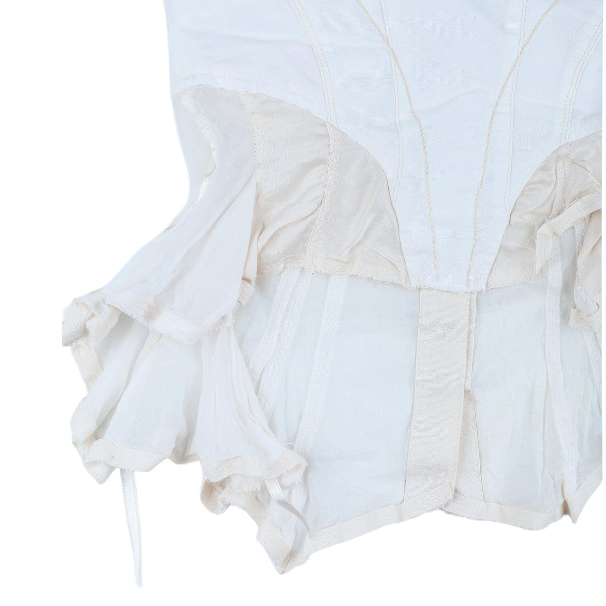 Marithé François Girbaud White Corset Button-Up Camisole Top