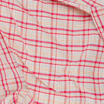 Marithé François Girbaud Red Plaid Ruched Asymmetric Skirt