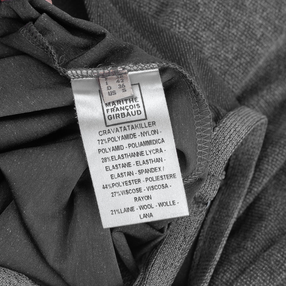 Marithé François Girbaud Grey Asymmetric Ruffle Dress
