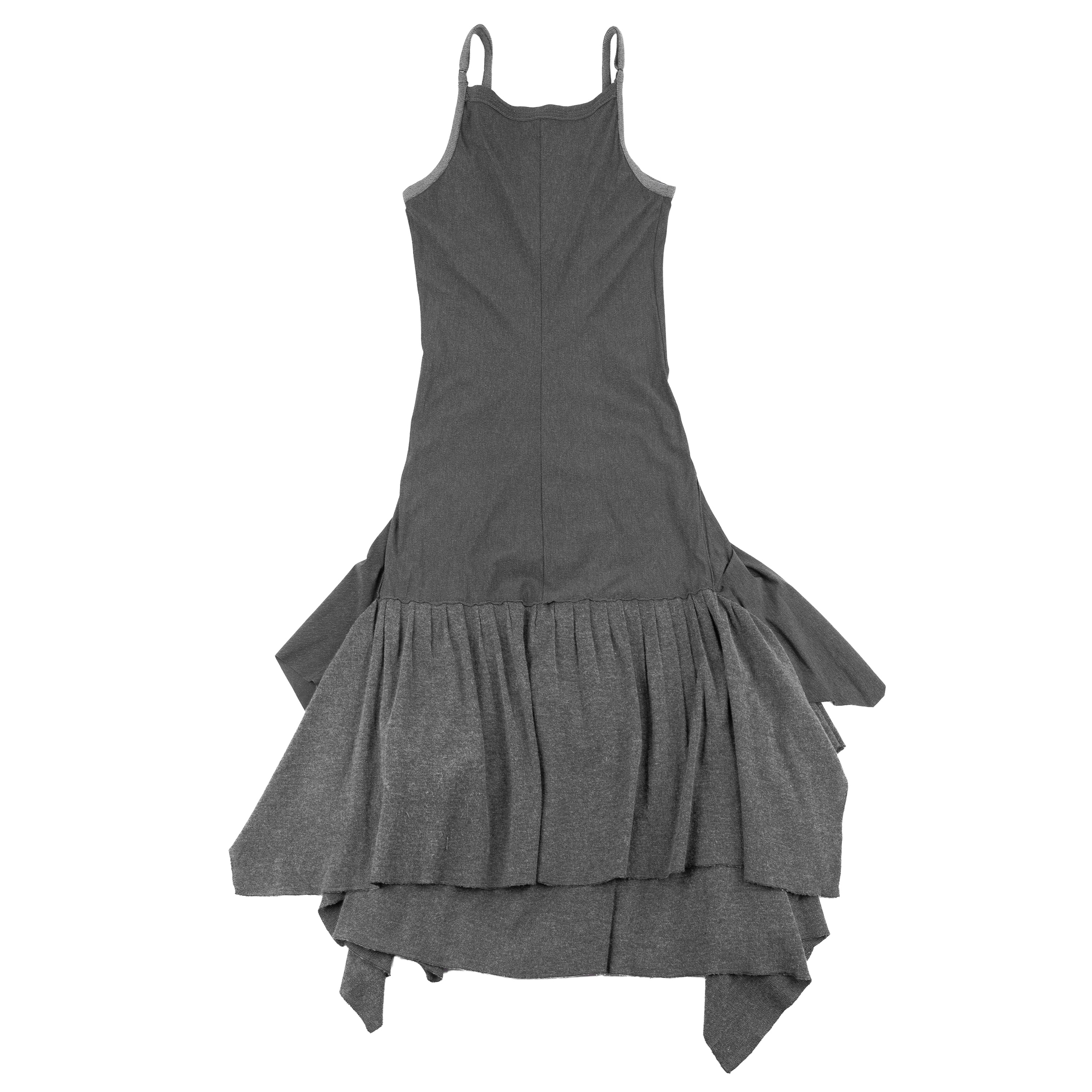 Marithé François Girbaud Grey Asymmetric Ruffle Dress