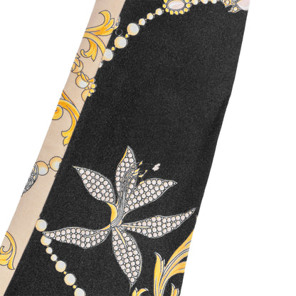 Roberto Cavalli Vintage Black & Gold Baroque Jewelry Print Pants