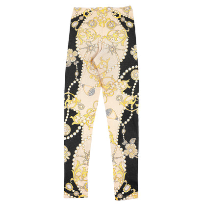 Roberto Cavalli Vintage Black & Gold Baroque Jewelry Print Pants