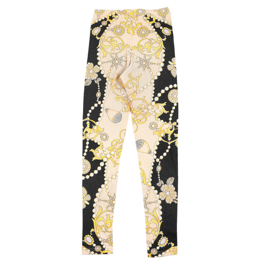 Roberto Cavalli Vintage Black & Gold Baroque Jewelry Print Pants