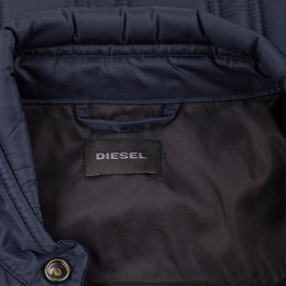 Diesel Navy Blue & Electric Blue Chevron Nylon Biker Jacket