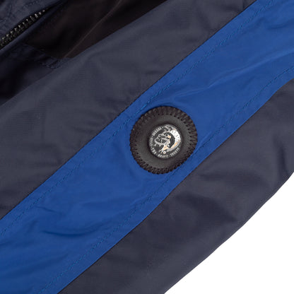 Diesel Navy Blue & Electric Blue Chevron Nylon Biker Jacket