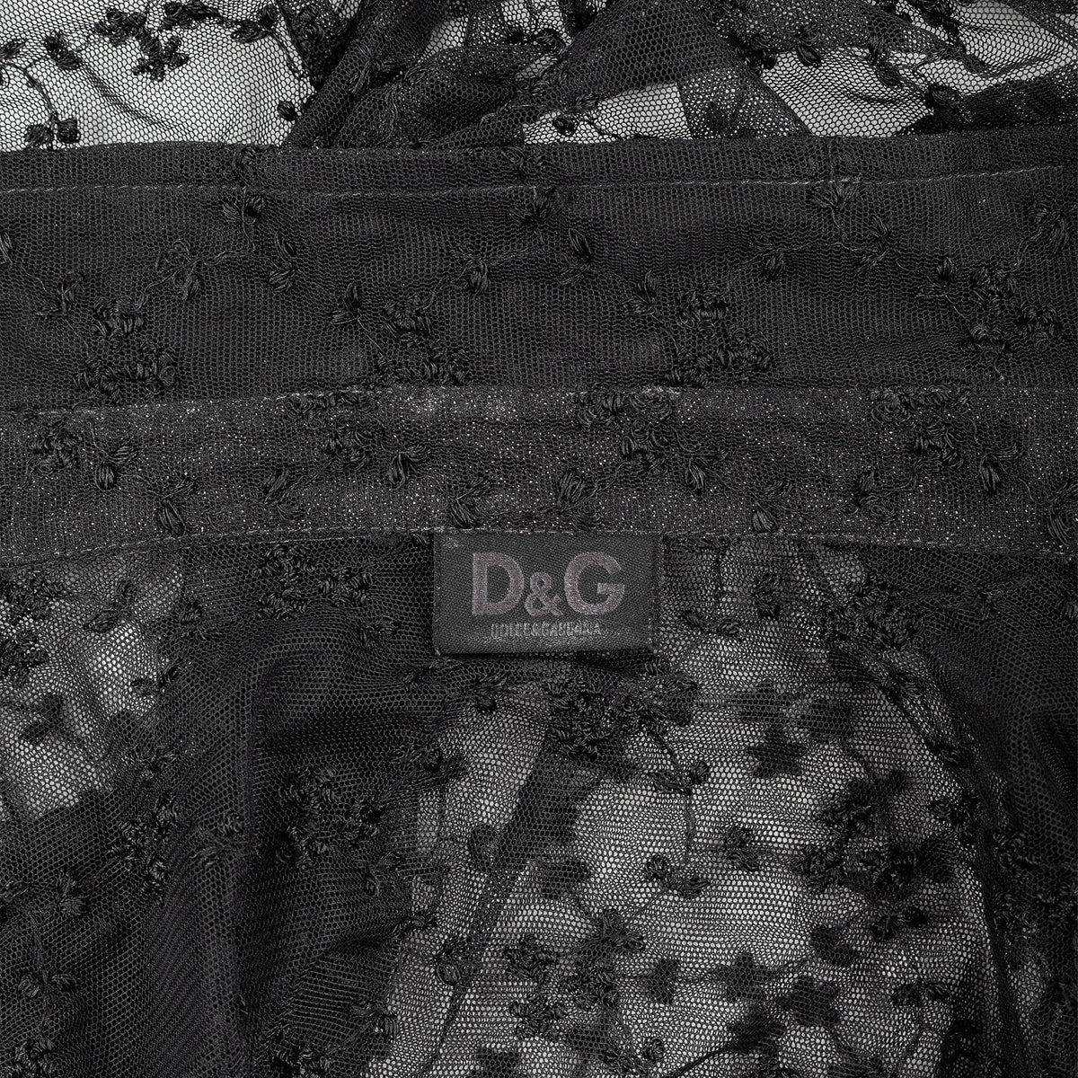 Dolce & Gabbana Black Sheer Floral Embroidered Lace Blouse