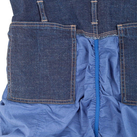 Marithé François Girbaud Denim & Ruched Blue Dress