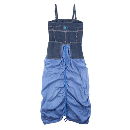 Marithé François Girbaud Denim & Ruched Blue Dress