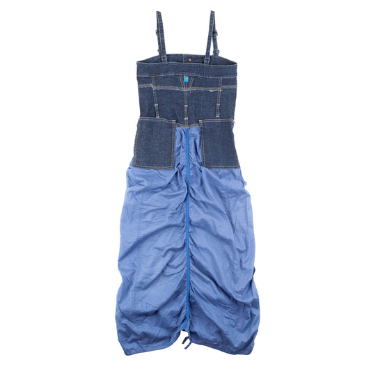 Marithé François Girbaud Denim & Ruched Blue Dress
