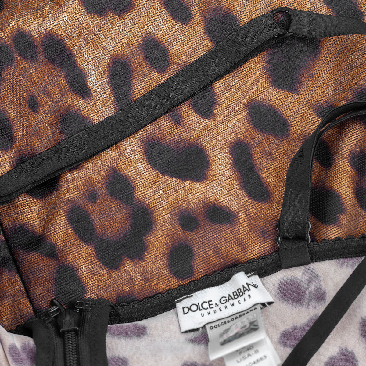Dolce & Gabbana Leopard Print Mesh Camisole Top