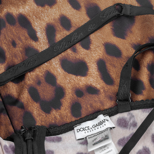 Dolce & Gabbana Leopard Print Mesh Camisole Top