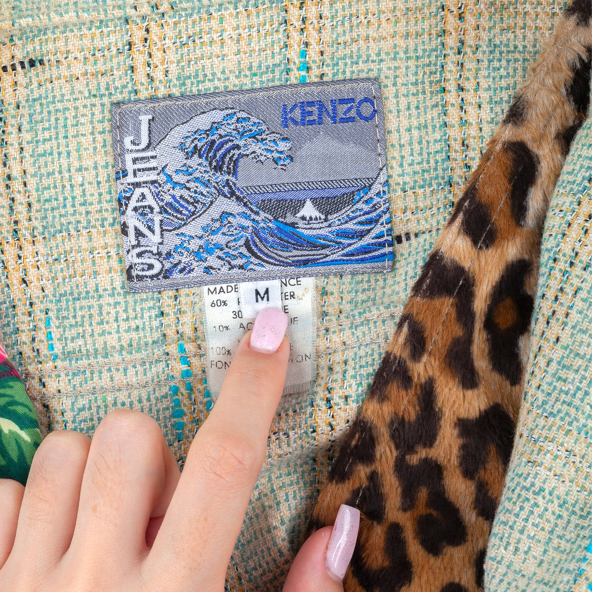Kenzo Jeans Pastel Blue Tweed Jacket & Pleated Mini Skirt Set