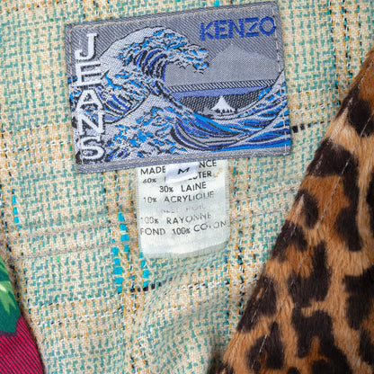 Kenzo Jeans Pastel Blue Tweed Jacket & Pleated Mini Skirt Set