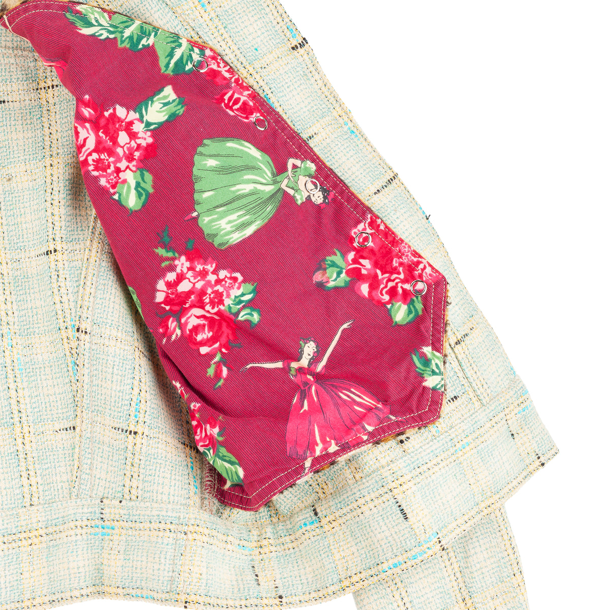 Kenzo Jeans Pastel Blue Tweed Jacket & Pleated Mini Skirt Set