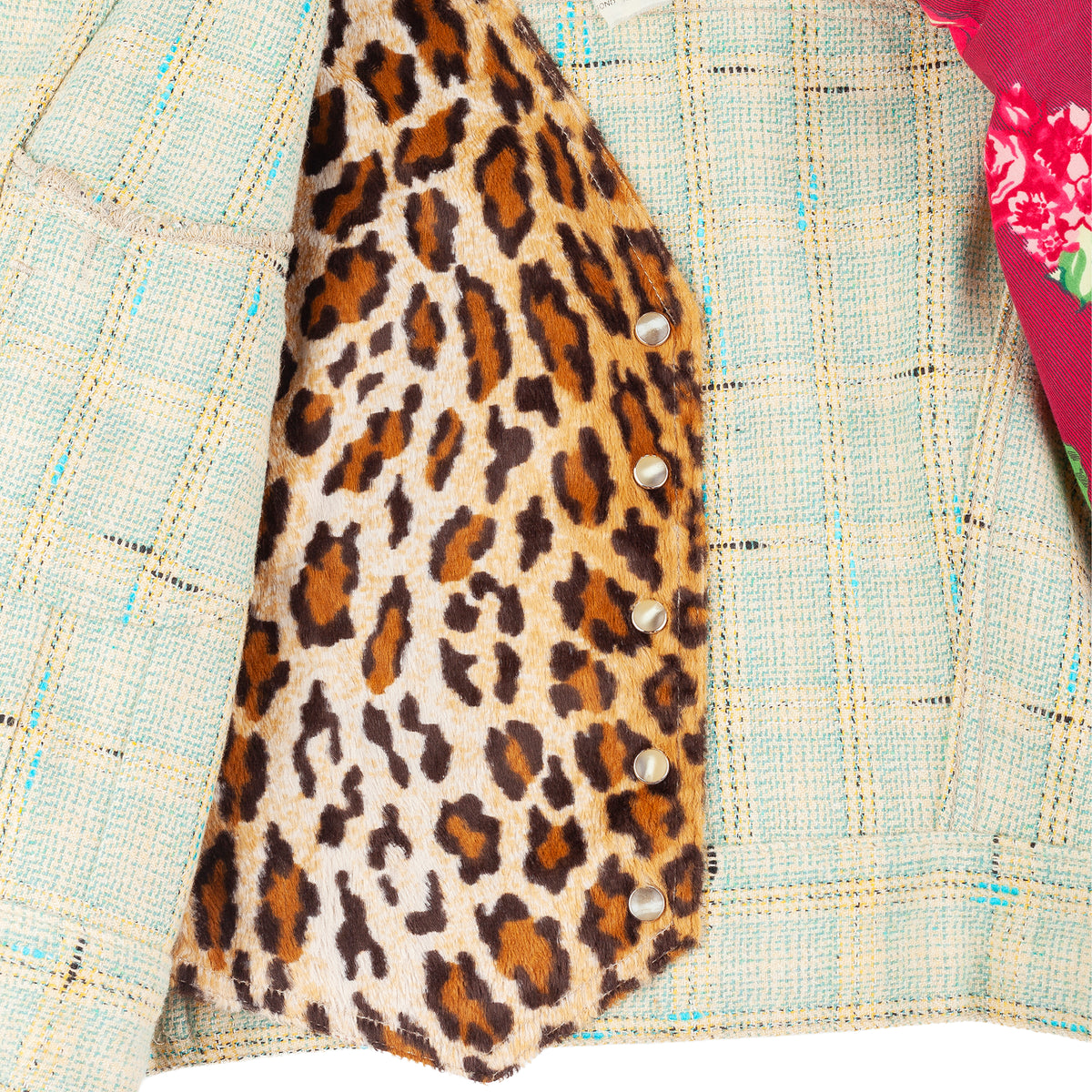 Kenzo Jeans Pastel Blue Tweed Jacket & Pleated Mini Skirt Set