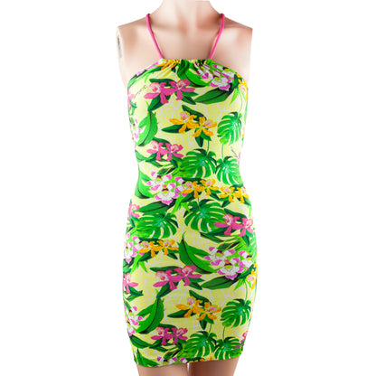 Just Cavalli Vintage Floral Summer Adjustable Mini Halter Dress (S)