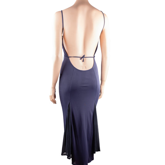 Versace Classic Vintage Blue Backless Dress (S)