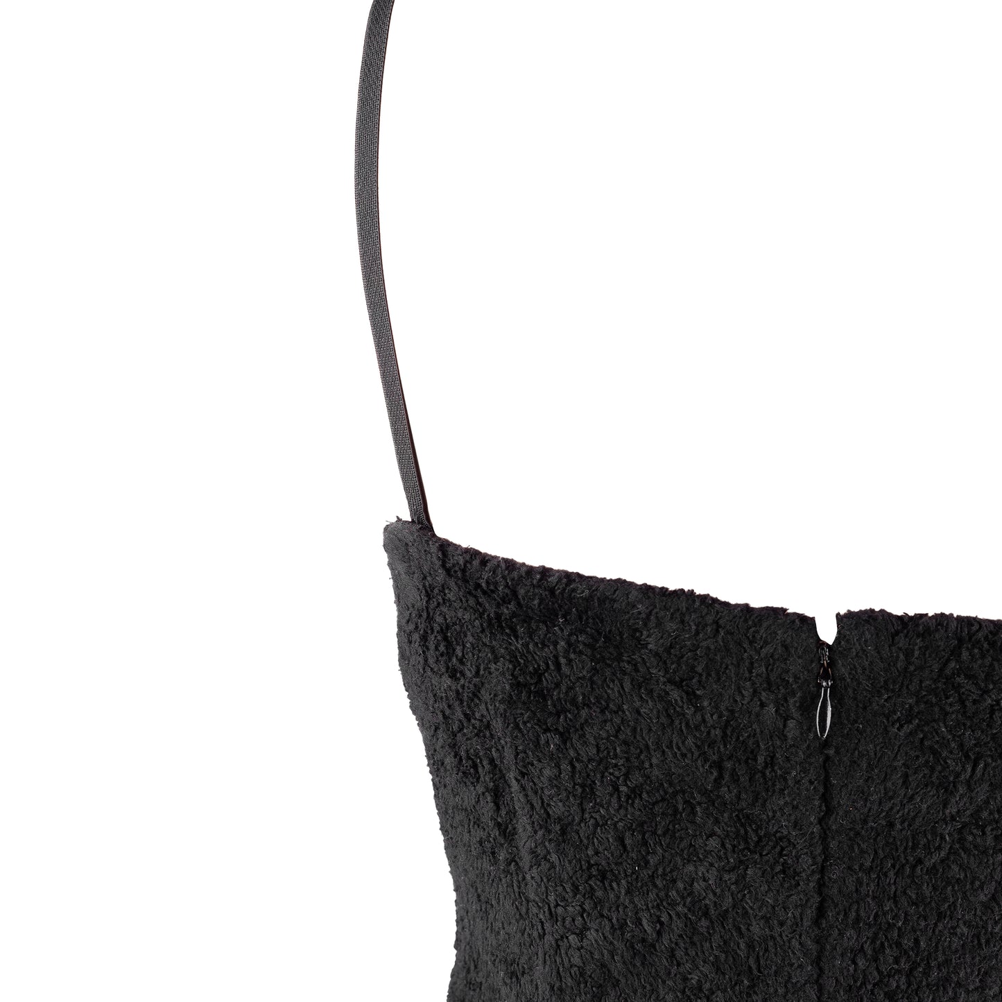 Dolce & Gabbana Vintage Fluffy Fur Black Bodycon Midi Dress (S)