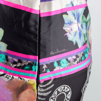 Roberto Cavalli Class Vintage Floral Flowy Halter Maxi Dress (S)