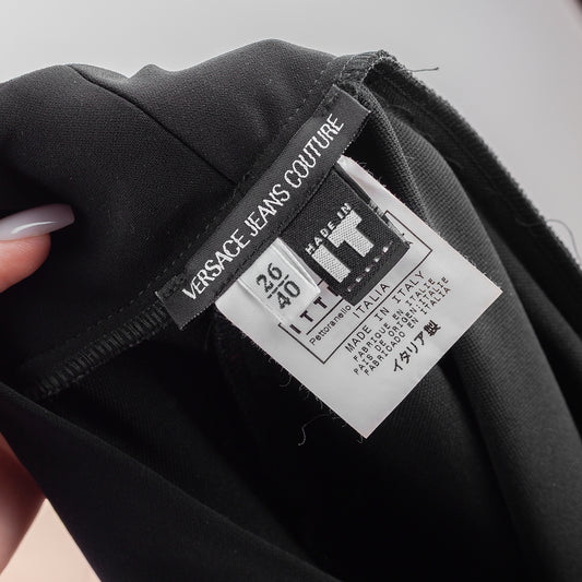 Versace Jeans Couture Vintage Black Corset Blazer Jacket & Skirt Set (S)