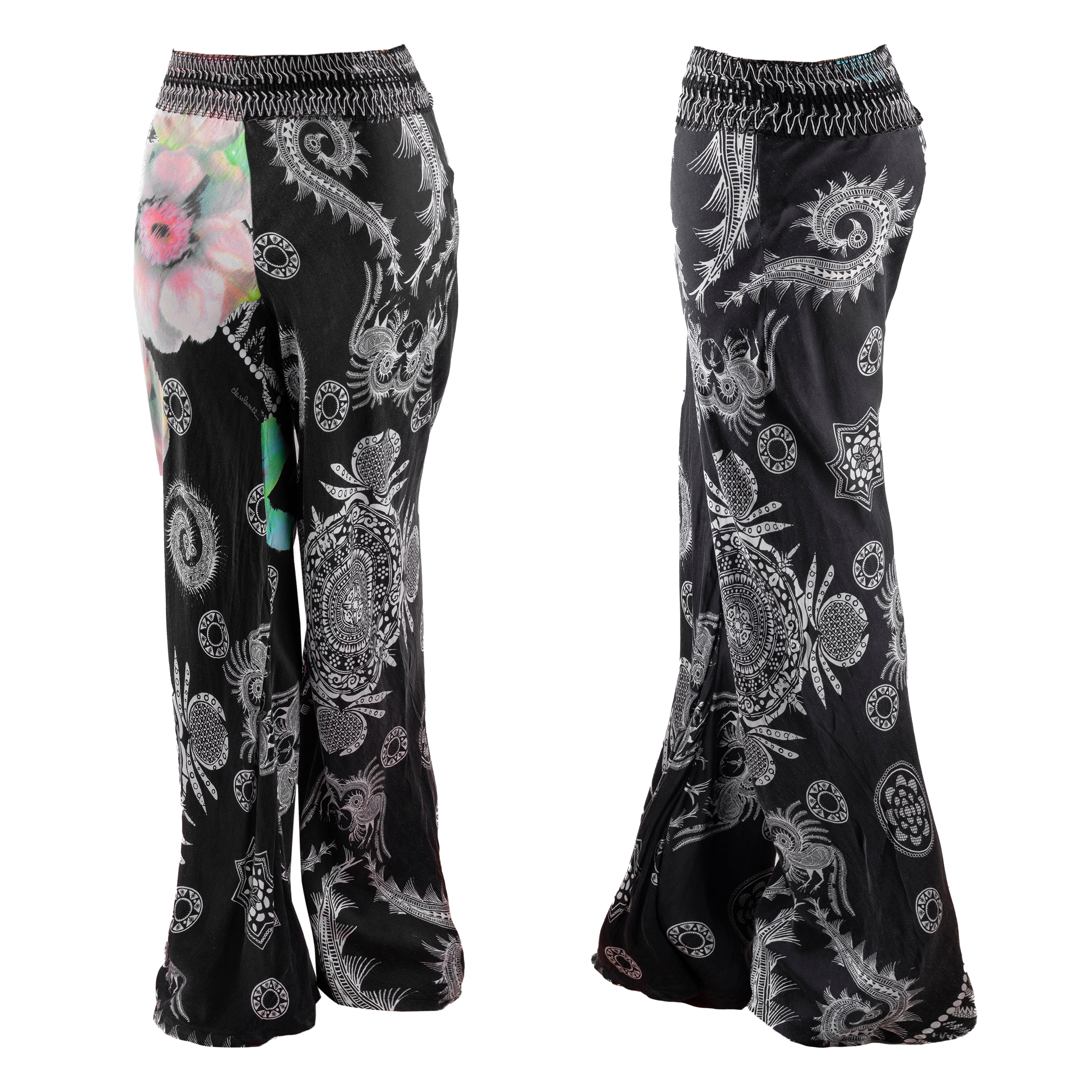 Roberto Cavalli Class Vintage Floral Flowy Pants (XS/S)
