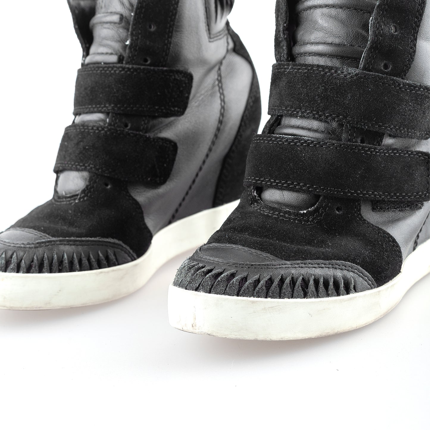 Diesel Black Leather Vintage Wedge Sneakers (37 EU)