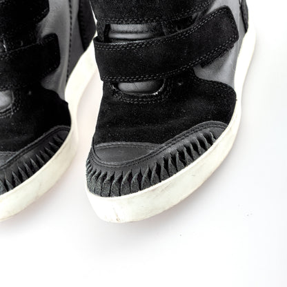 Diesel Black Leather Vintage Wedge Sneakers (37 EU)  
