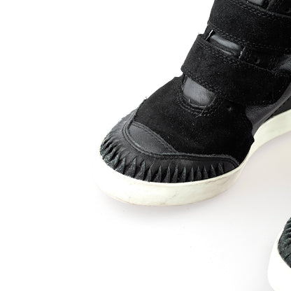 Diesel Black Leather Vintage Wedge Sneakers (37 EU)  