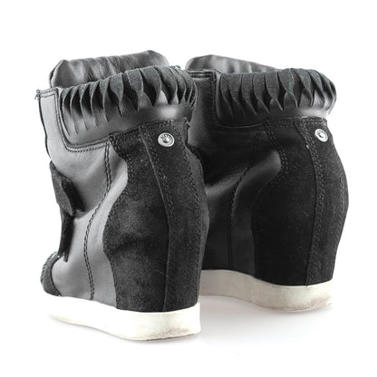 Diesel Black Leather Vintage Wedge Sneakers (37 EU)  