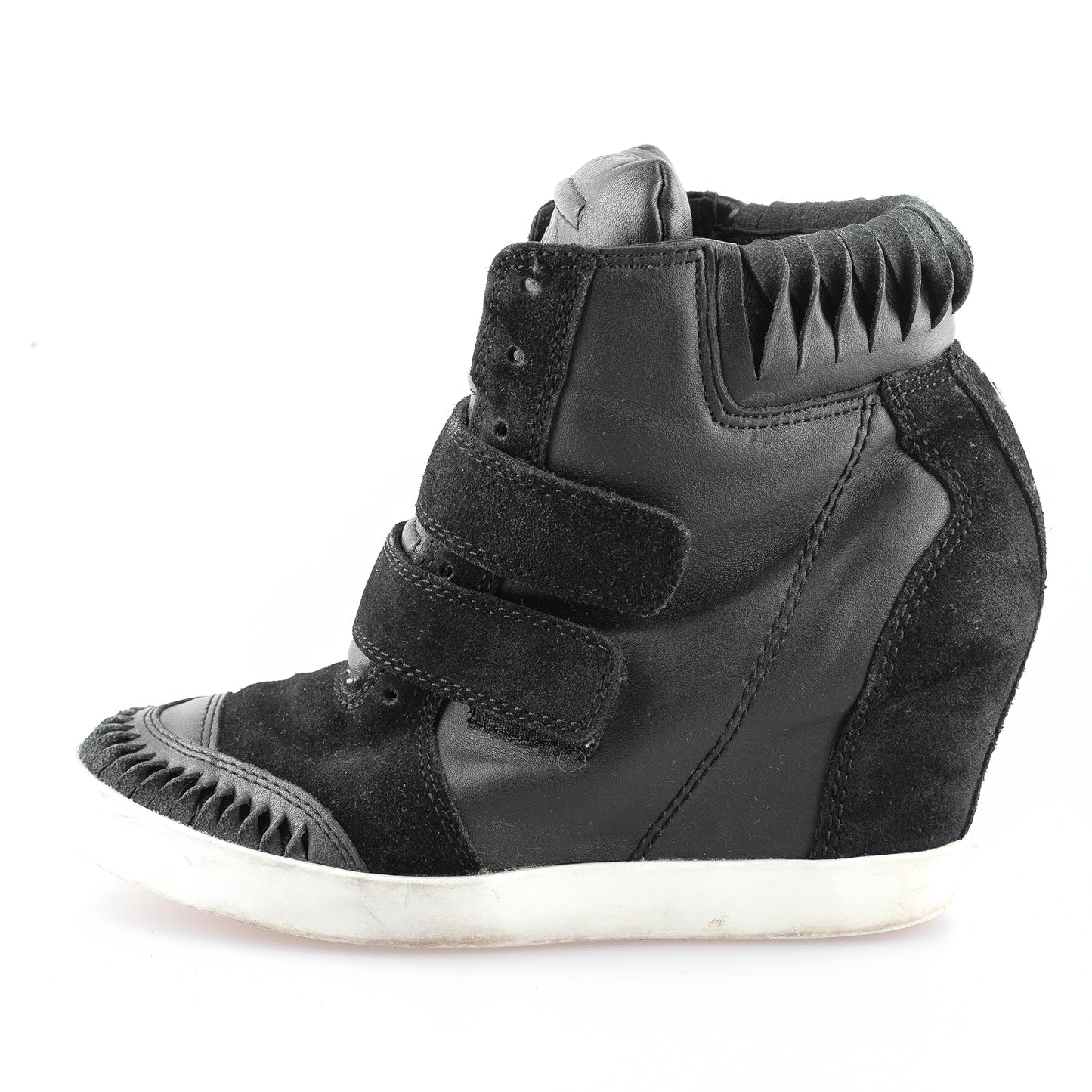 Diesel Black Leather Vintage Wedge Sneakers (37 EU)
