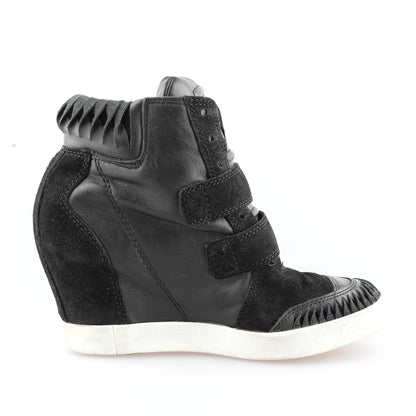 Diesel Black Leather Vintage Wedge Sneakers (37 EU)  