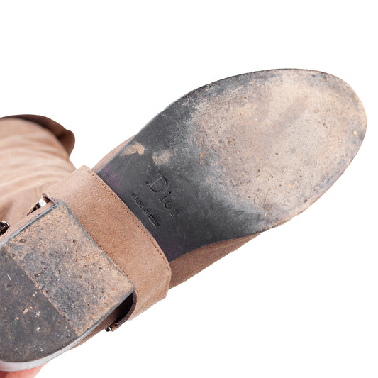 Christian Dior Vintage Musketeer Over The Knee Brown Leather Boots (37,5 EU)