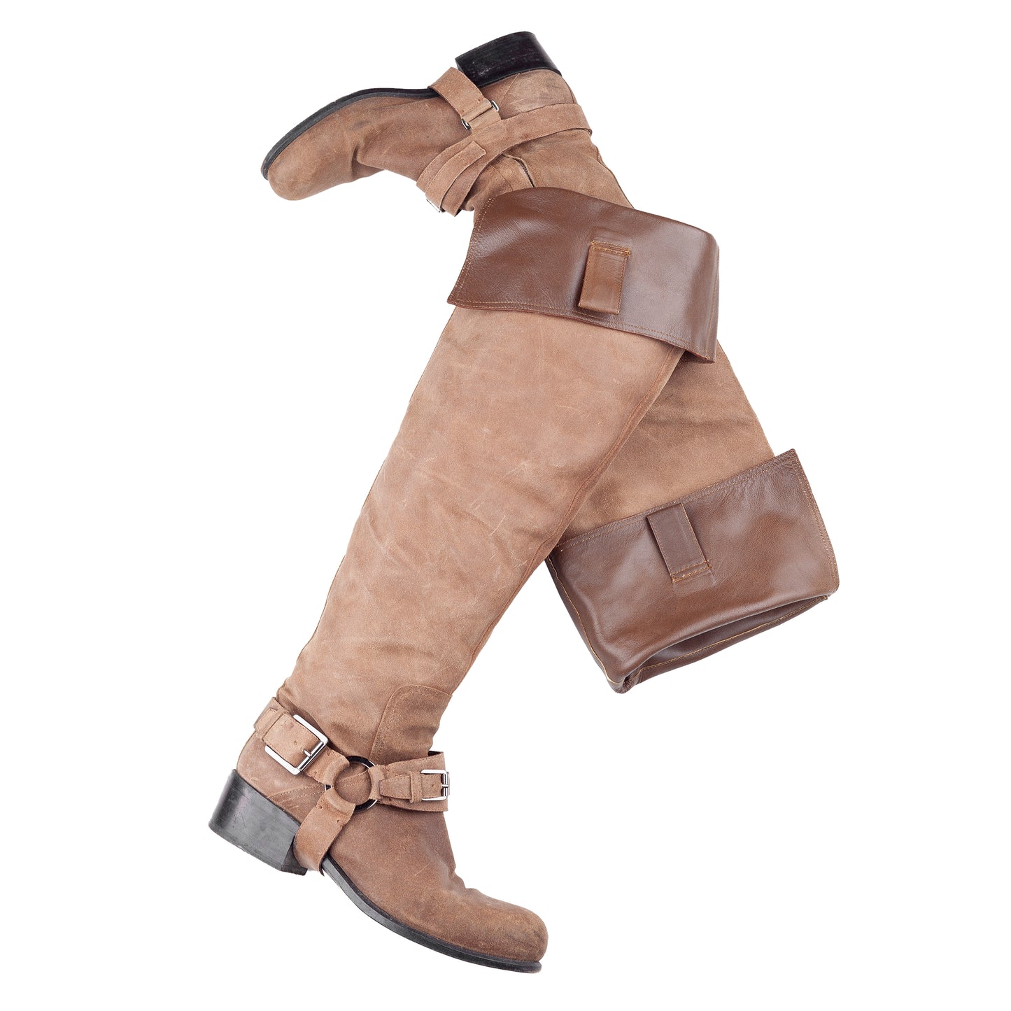 Christian Dior Vintage Musketeer Over The Knee Brown Leather Boots (37,5 EU)