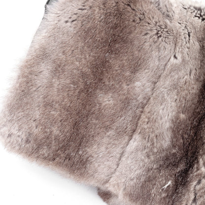 Dolce & Gabbana Vintage Reversible Rabbit Fur Grey Leather Shoulder Bag