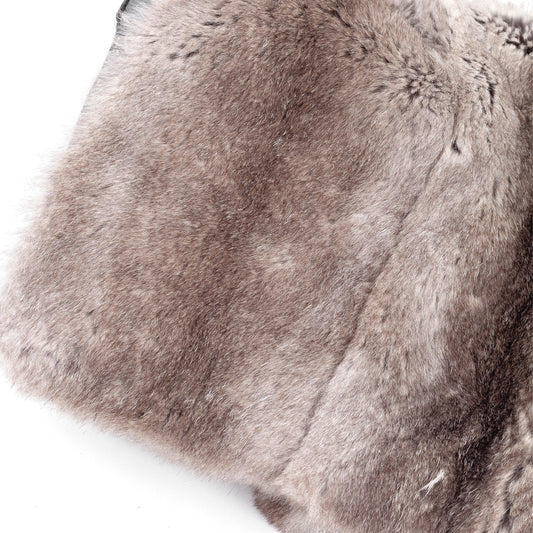 Dolce & Gabbana Vintage Reversible Rabbit Fur Grey Leather Shoulder Bag