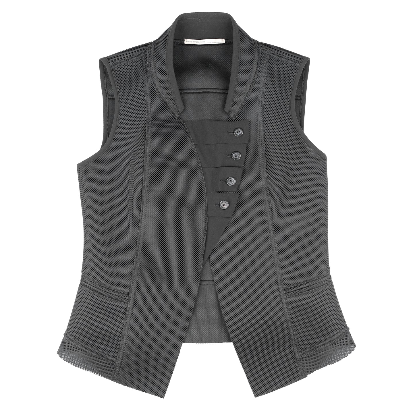 Marithé François Girbaud Vintage Black Polyester Vest (S)