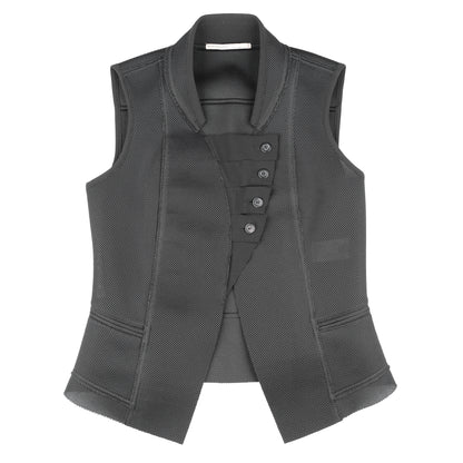 Marithé François Girbaud Vintage Black Polyester Vest (S)