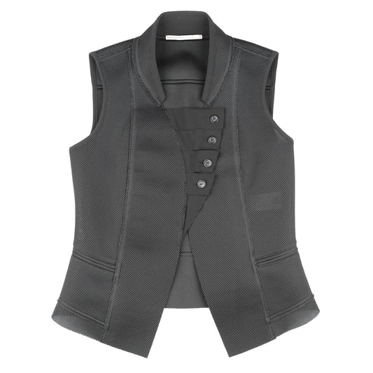 Marithé François Girbaud Vintage Black Polyester Vest (S)